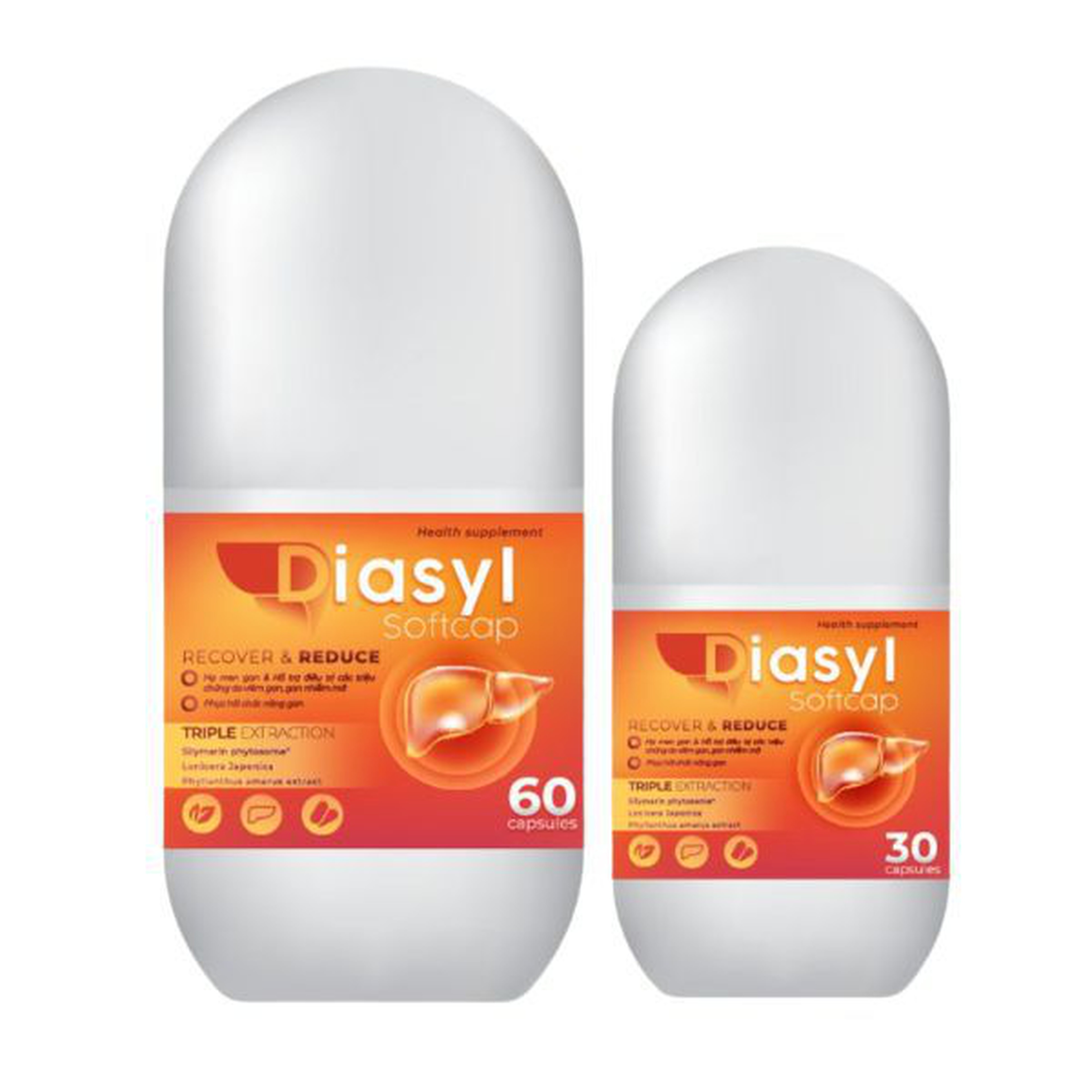 Viên uống Diasyl Softcap giúp tăng cường chức năng gan và hỗ trợ thải độc hiệu quả (Lọ 60 viên)