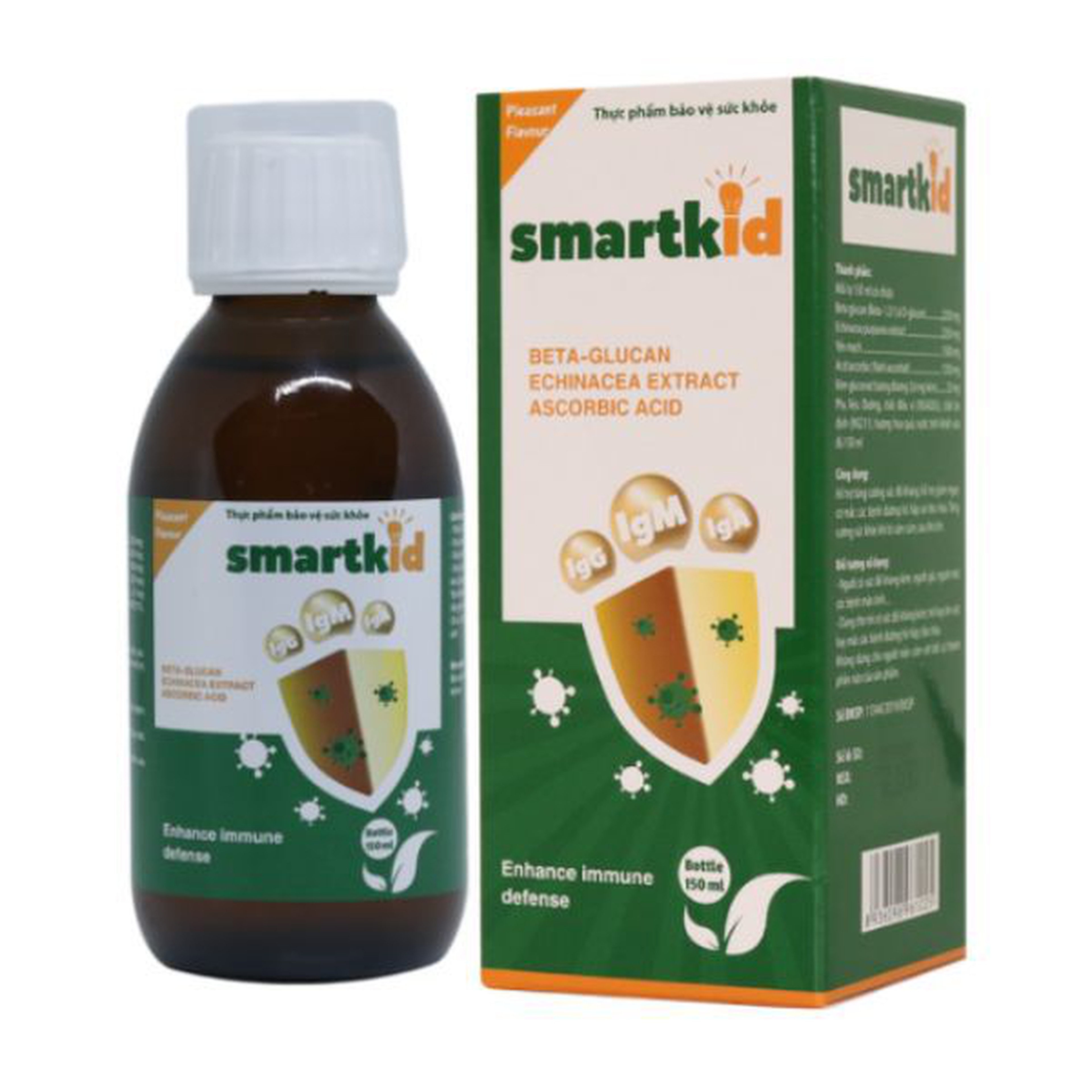 Siro Smartkid hỗ trợ tăng cường sức đề kháng, tăng miễn dịch tự nhiên cho cơ thể (Hộp 1 chai 150ml)