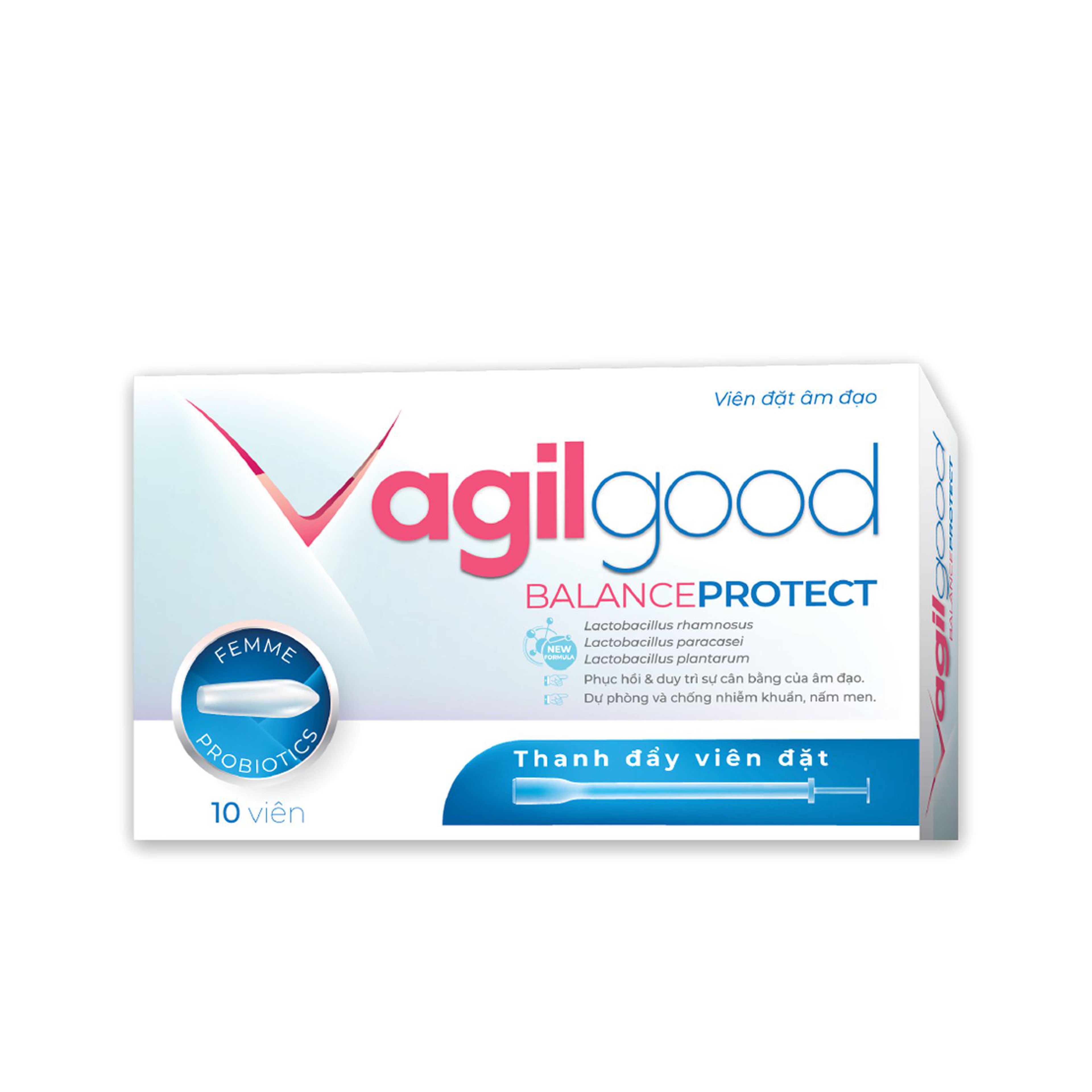 Viên Đặt Âm Đạo Vagilgood Cân Bằng Hệ Vi Sinh & Hỗ Trợ Chống Viêm Nhiễm (Hộp 2 vỉ x 5 viên)