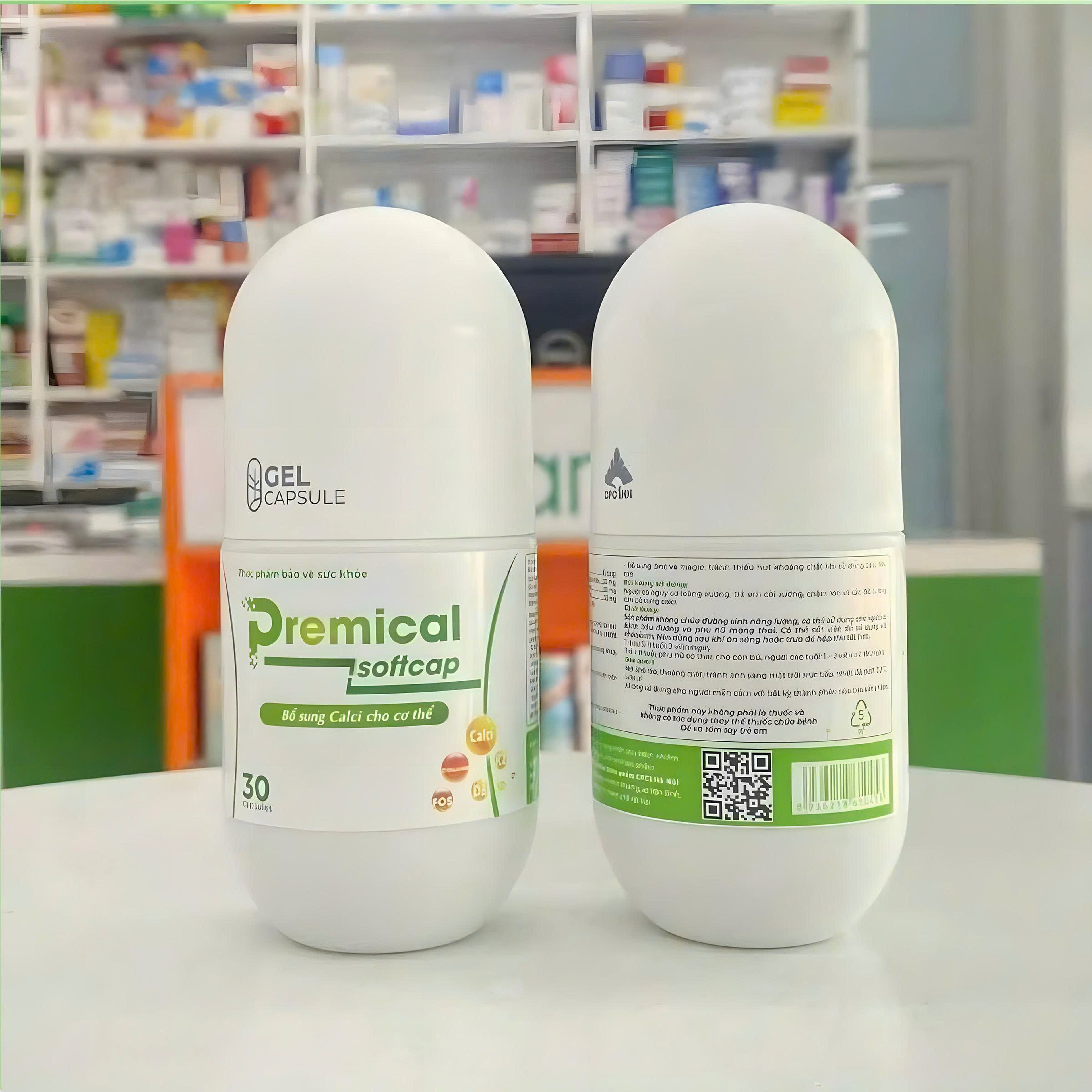 Viên nang mềm Premical Softcap bổ sung calci hỗ trợ xương chắc khỏe (Lọ 30 viên, 60 viên)