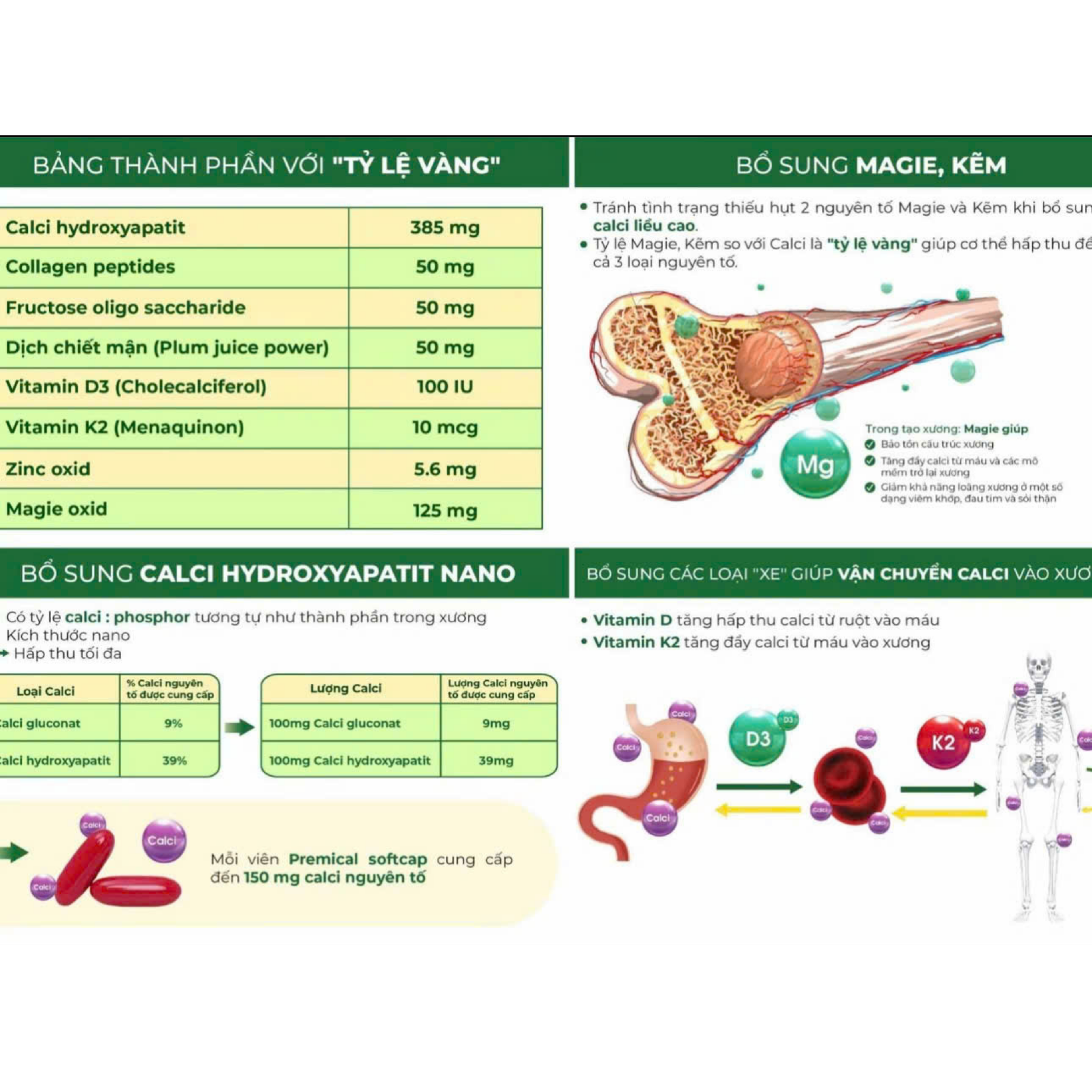 Viên Nang Mềm Premical Softcap Bổ Sung Calci Giảm Nguy Cơ Loãng Và Còi Xương (Lọ 30 viên, 60 viên)
