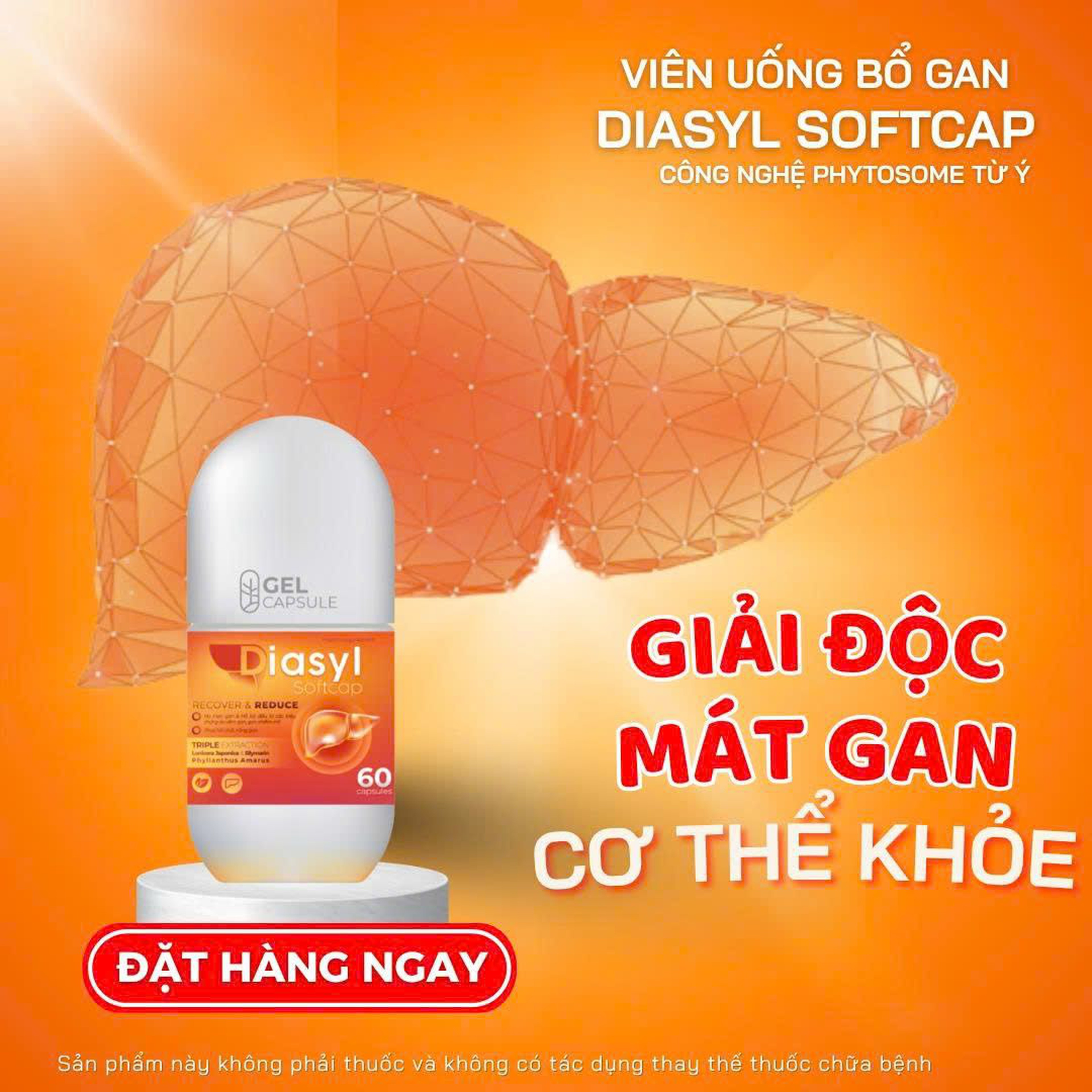 Viên Uống Diasyl Softcap Hạ Men Gan, Phục Hồi Chức Năng Gan (Lọ 30, 60 Viên)
