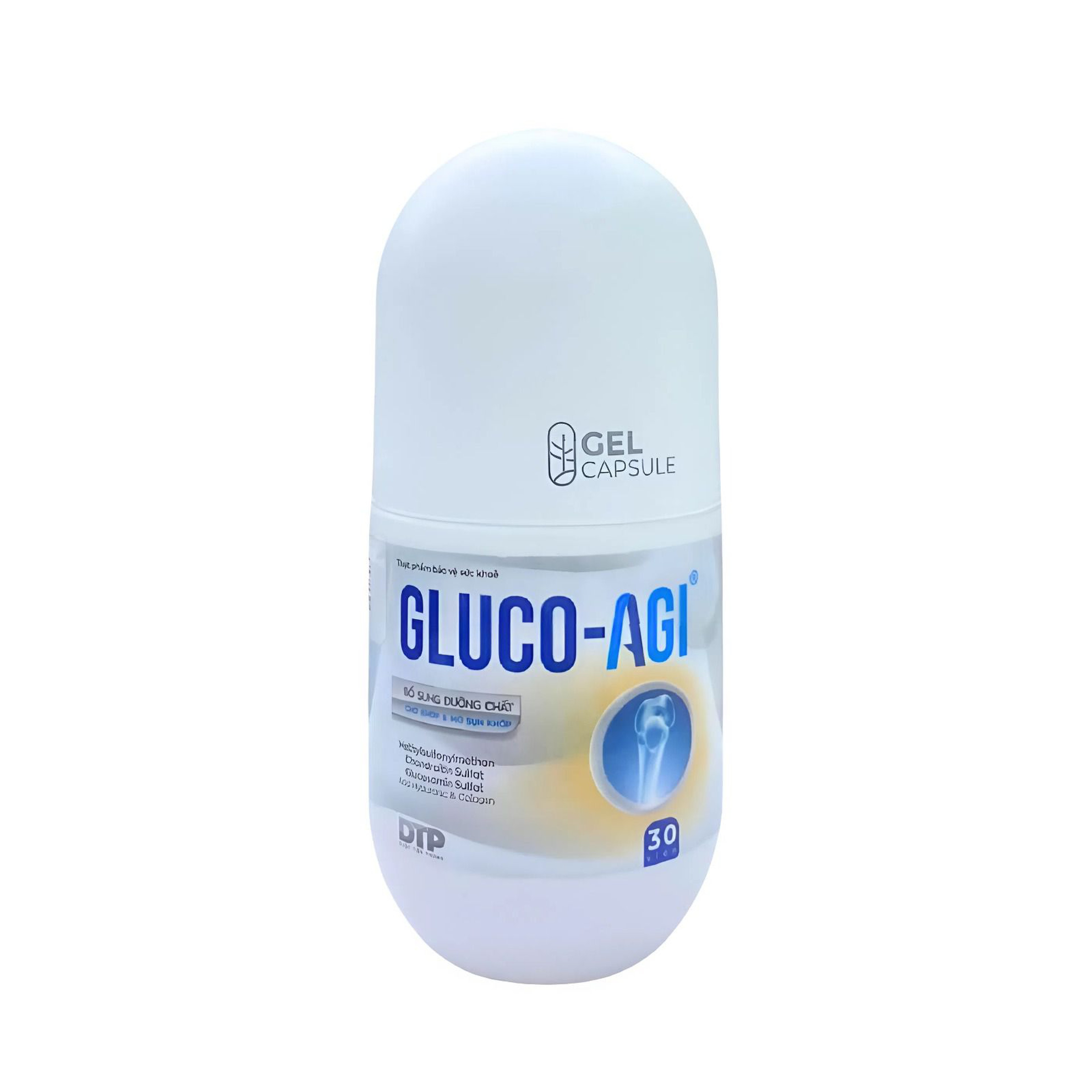 Viên uống Gluco-Agi Bảo vệ sụn khớp hiệu quả, bổ sung dưỡng chất thiết yếu (Lọ 30 viên)