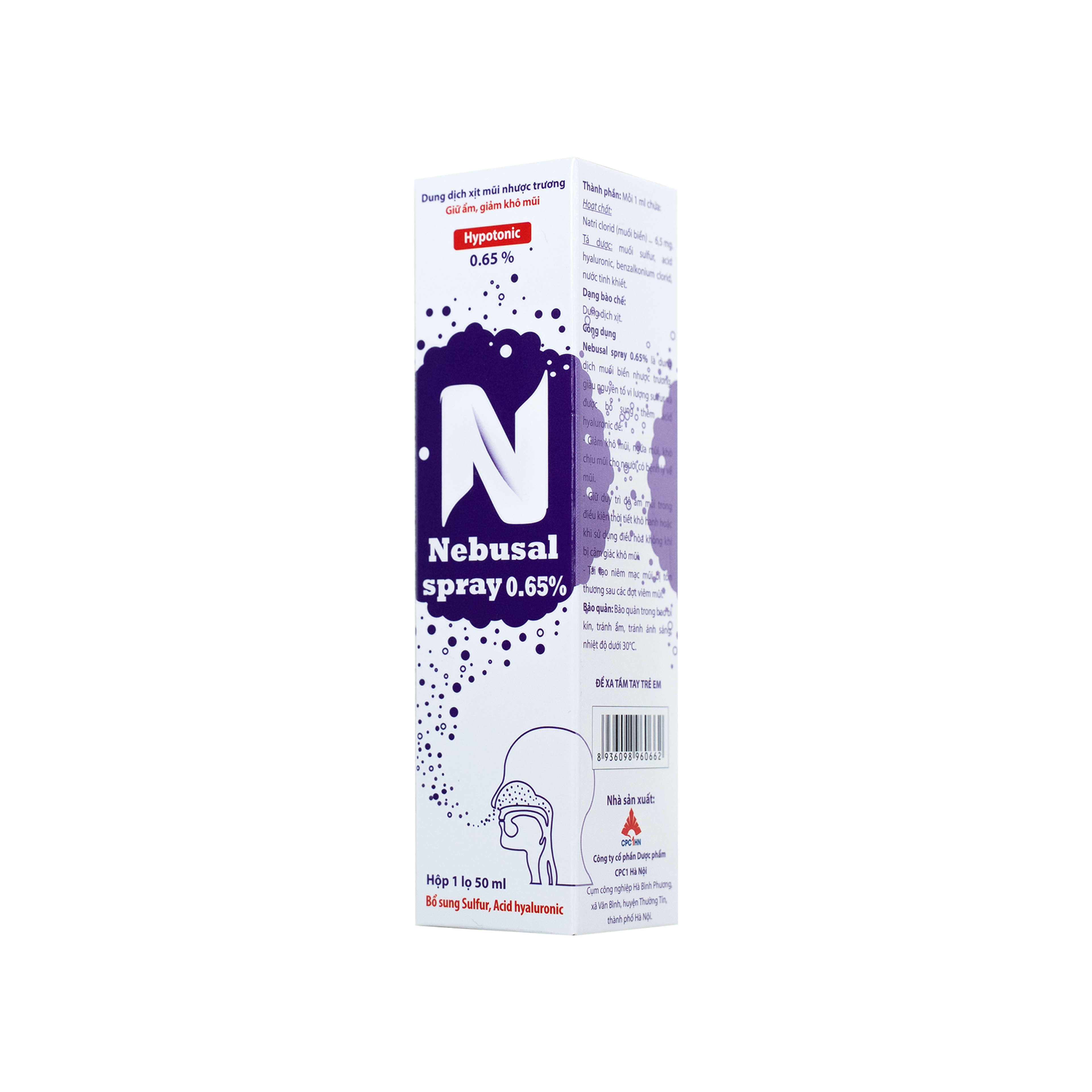 Xịt Mũi Nebusal Spray 0.65% Hỗ Trợ Phục Hồi Tổn Thương, Cấp Ẩm Cho Mũi (Lọ 50 ml)
