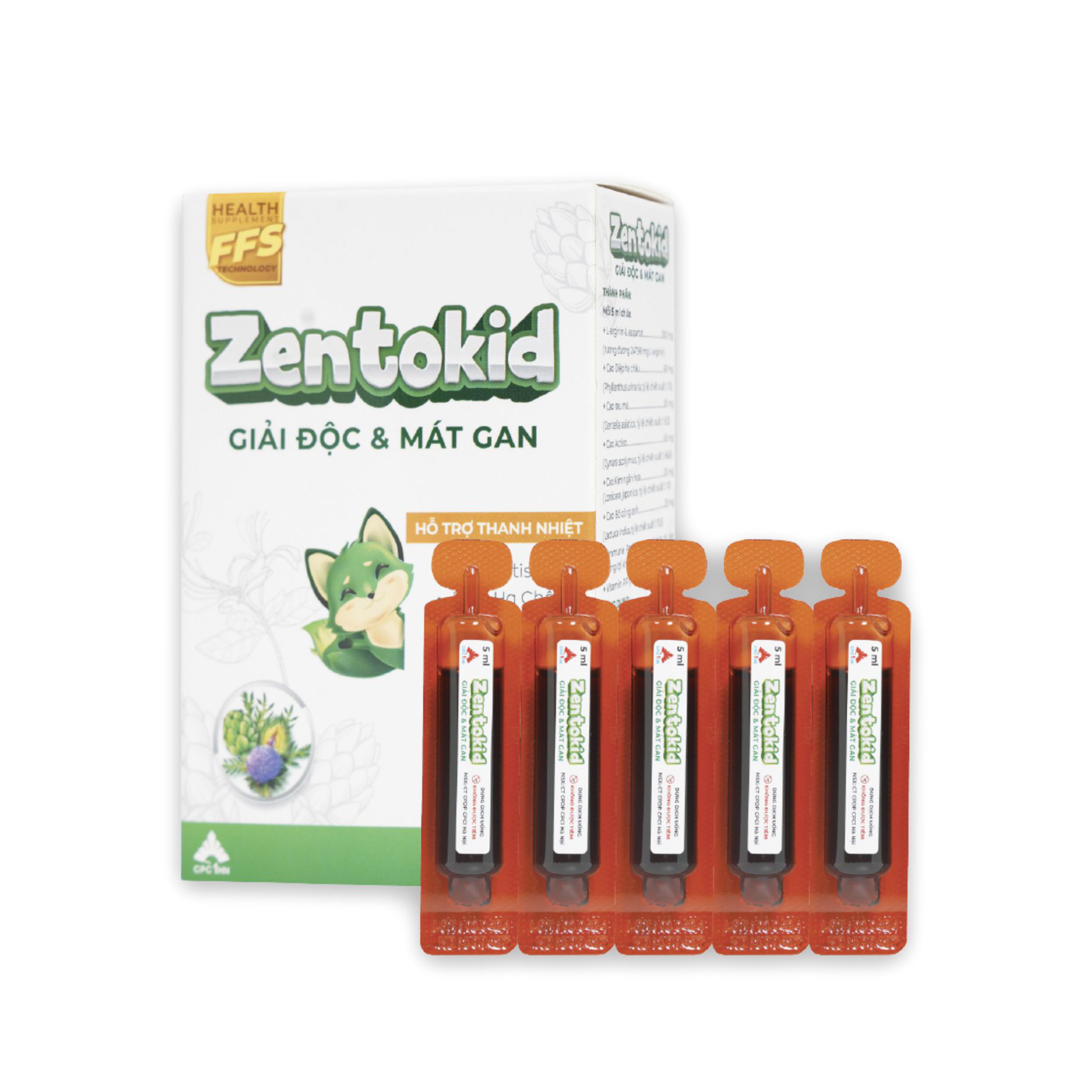 Siro Zentokid Hỗ Trợ Thải Độc, Thanh Nhiệt, Giảm Rôm Sẩy, Mẩn Ngứa Kích Thích Ăn Ngon, Tiêu Hoá Tốt Cho Bé (Hộp 4 vỉ x 5 ống)