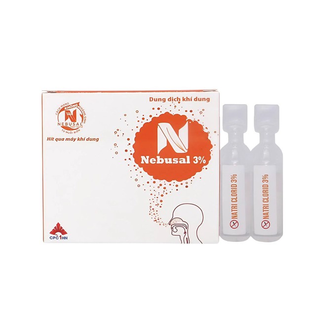 Dung Dịch Khí Dung Nebusal 3% Vệ Sinh Mũi Họng & Hỗ Trợ Long Đờm (Hộp 1 vỉ x 5 ống 5ml)