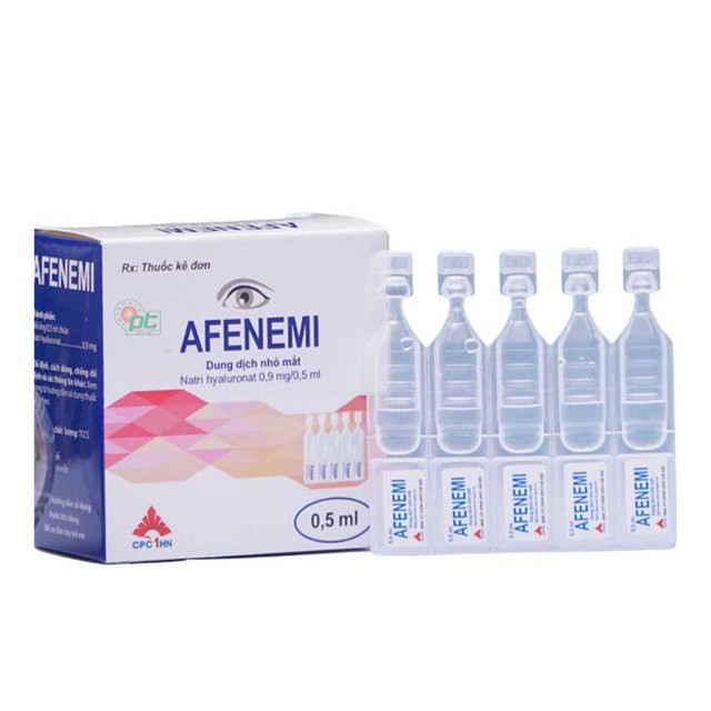Dung dịch nhỏ mắt Afenemi 0.18 giảm khô, mỏi mắt (Hộp 4 vỉ x 5 ống)
