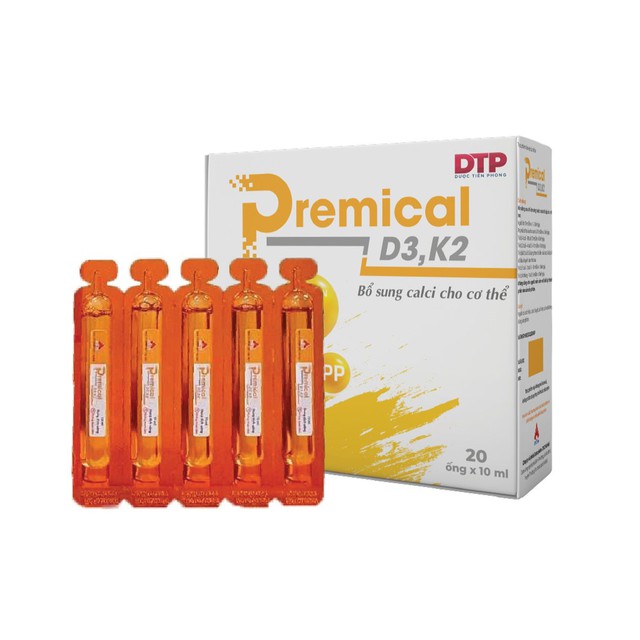 Dung dịch uống Premical D3K2 phòng loãng xương, chắc khoẻ xương (Hộp 4 vỉ x 5 ống 10ml)