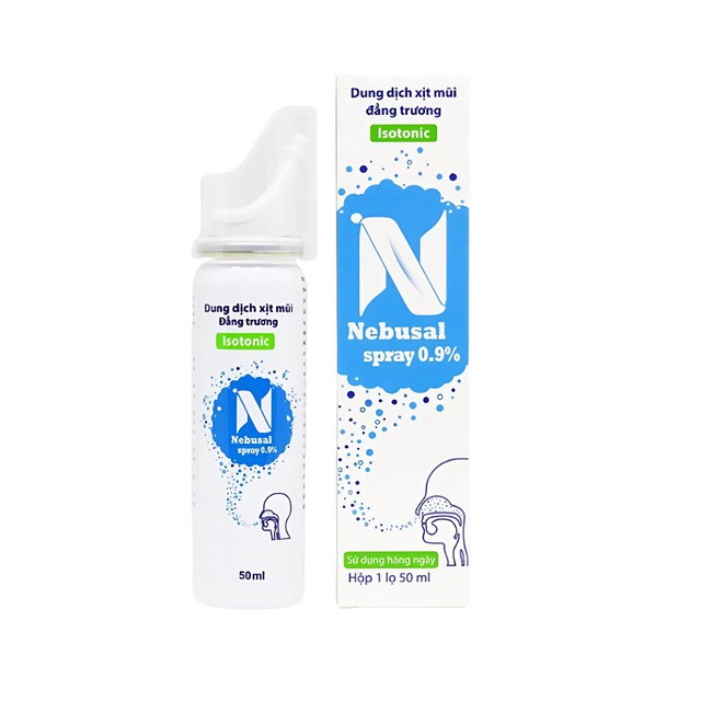 Dung dịch xịt mũi Nebusal Spray 0.9% Vệ Sinh Mũi Hàng Ngày (Lọ 50ml)
