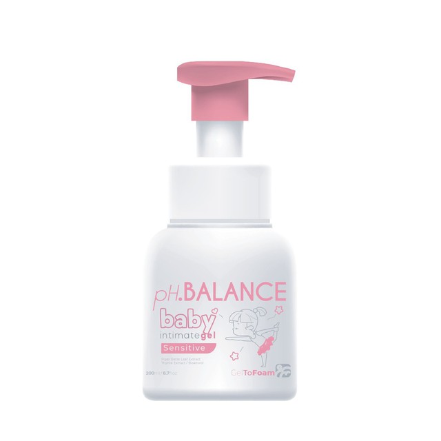Gel bọt pH Balance Baby Intimate Gel vệ sinh vùng kín dịu nhẹ cho bé (Chai 200ml)