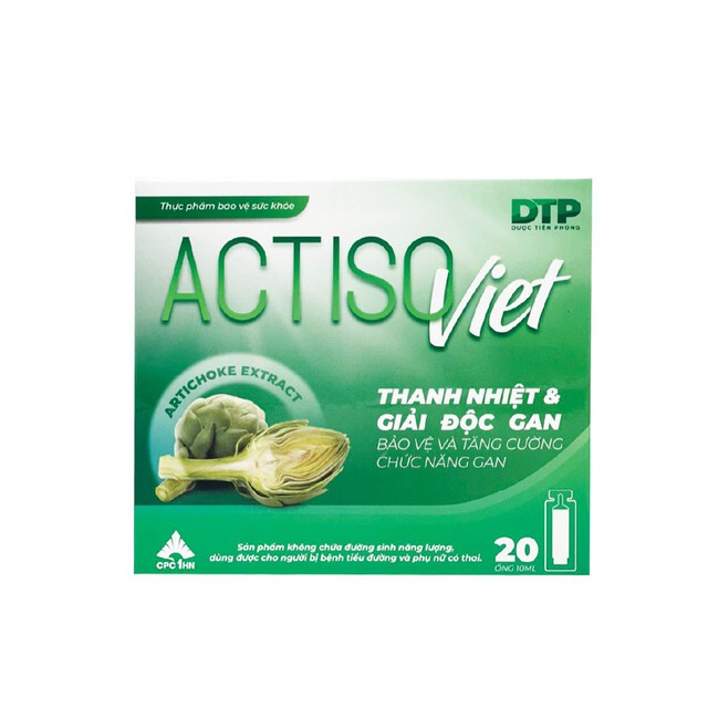 Dung dịch uống Actiso Việt hỗ trợ thanh nhiệt, giải độc gan tự nhiên hiệu quả (Hộp 4 vỉ x 5 ống) 