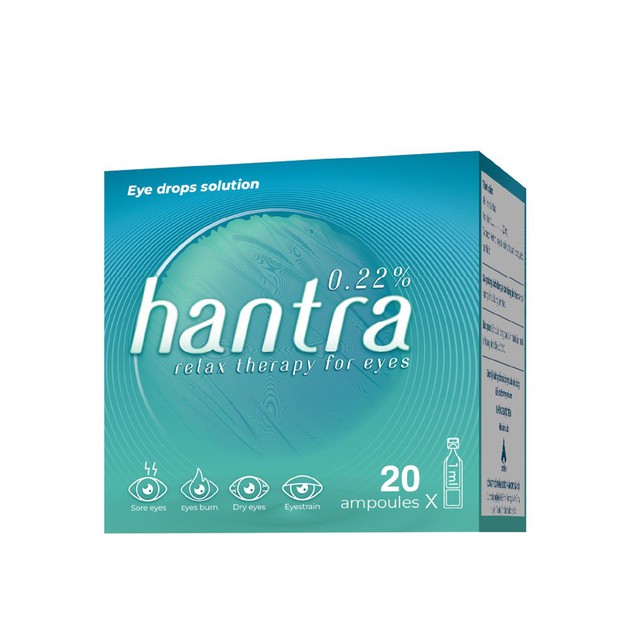 Nhỏ mắt Hantra 0.22% Chăm Sóc Và Vệ Sinh Mắt Hàng Ngày Hiệu Quả (20 Ống)