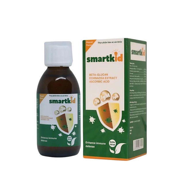 Siro Smartkid hỗ trợ tăng cường sức đề kháng, tăng miễn dịch tự nhiên cho cơ thể (Hộp 1 chai 150ml)