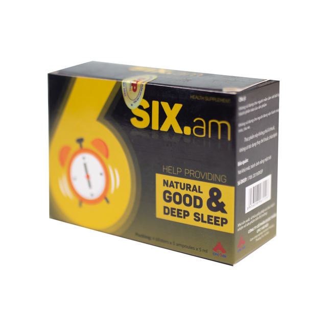 Six.am giúp hỗ trợ tạo giấc ngủ ngon và ngủ sâu giấc (Hộp 4 vỉ x 5 ống)