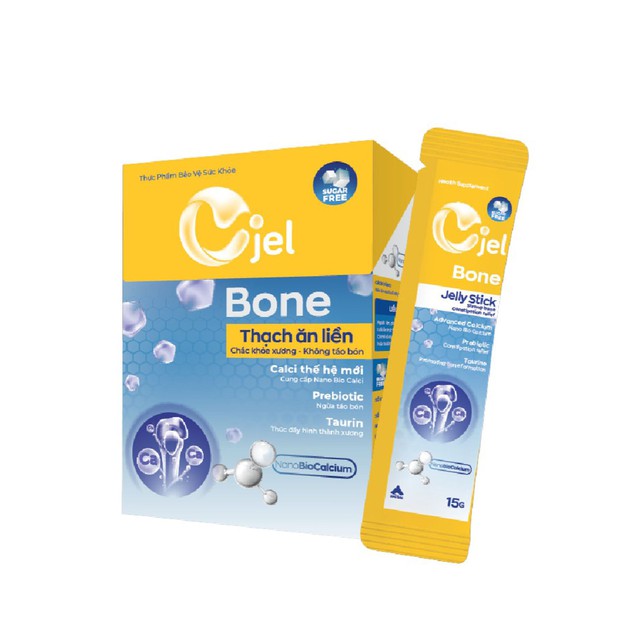 [TẶNG NGAY] 3 Gói thạch canxi hữu cơ Cjel Bone ngăn ngừa loãng xương, không gây táo bón dùng được cho người tiểu đường