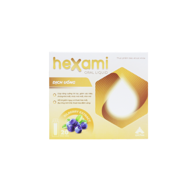 Dung dịch uống Hexami Oral Liquid hỗ trợ cải thiện thị lực (Hộp 4 vỉ x 5 ống)