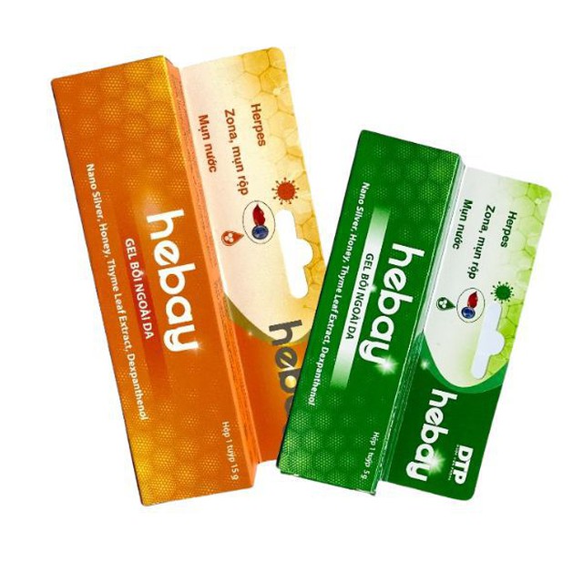 Gel bôi Hebay điều trị mụn nước, mụn rộp môi, nhanh phục hồi vết thương (Hộp 1 Tuýp 5g, 15g)