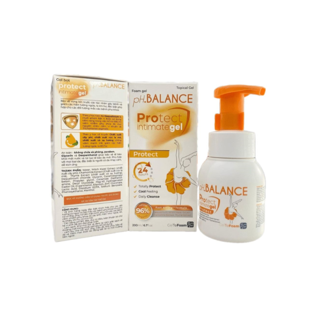 pH Balance Protect Gel - Bọt Vệ Sinh Làm Sạch, Bảo Vệ Vùng Kín, An Toàn Hàng Ngày (Chai 200ml)