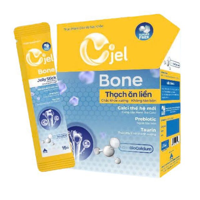 Thạch ăn liền Cjel Bone bổ sung Calci hỗ trợ xương chắc khỏe, ngăn ngừa loãng xương (Hộp 20 gói x 15g)