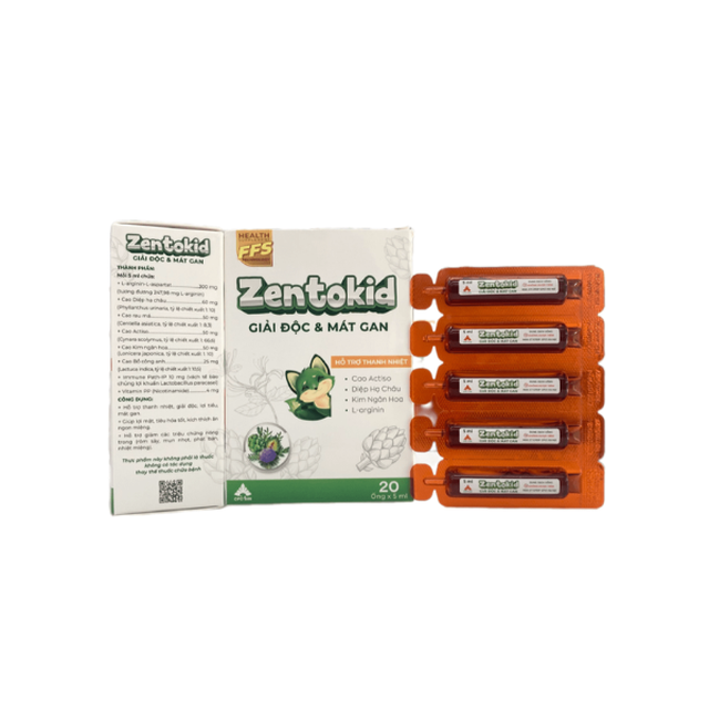 Zentokid Giải Độc Mát Gan – Giúp lợi mật, thanh nhiệt, giảm nóng trong (Hộp 4 vỉ x 5 ống)