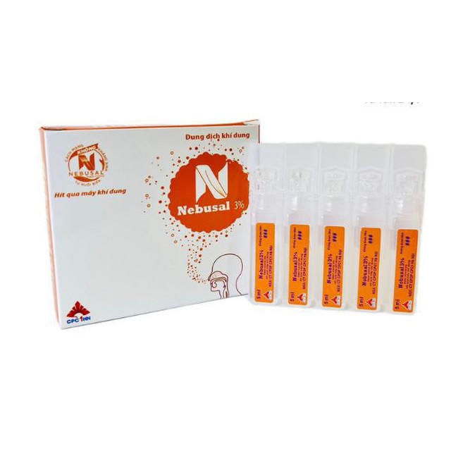Dung Dịch Khí Dung Nebusal 3% Vệ Sinh Mũi Họng & Hỗ Trợ Long Đờm (Hộp 1 vỉ x 5 ống 5ml)