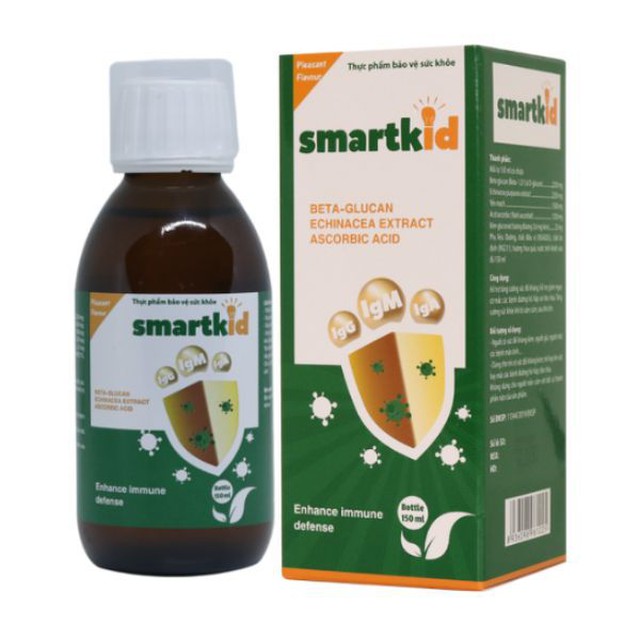 Siro Smartkid hỗ trợ tăng cường sức đề kháng, tăng miễn dịch tự nhiên cho cơ thể (Hộp 1 chai 150ml)