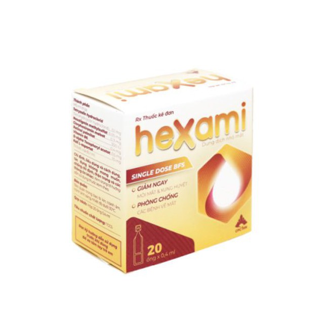 Thuốc nhỏ mắt Hexami 0.4ml giảm mỏi mắt, viêm mắt (Hộp 4 vỉ x 5 ống)