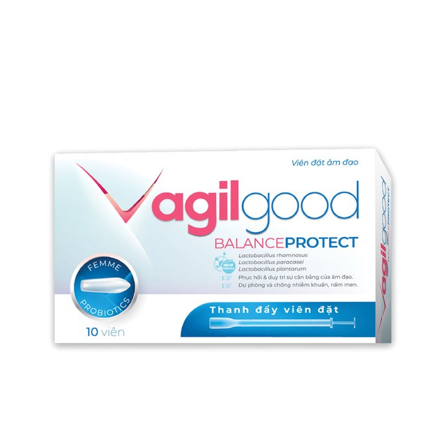 Viên Đặt Âm Đạo Vagilgood Cân Bằng Hệ Vi Sinh & Hỗ Trợ Chống Viêm Nhiễm (Hộp 2 vỉ x 5 viên)
