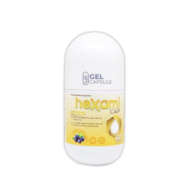 Viên uống Hexami cap hỗ trợ tăng cường thị lực, giảm nhức mỏi, mờ mắt (lọ 30 viên, 60 viên)